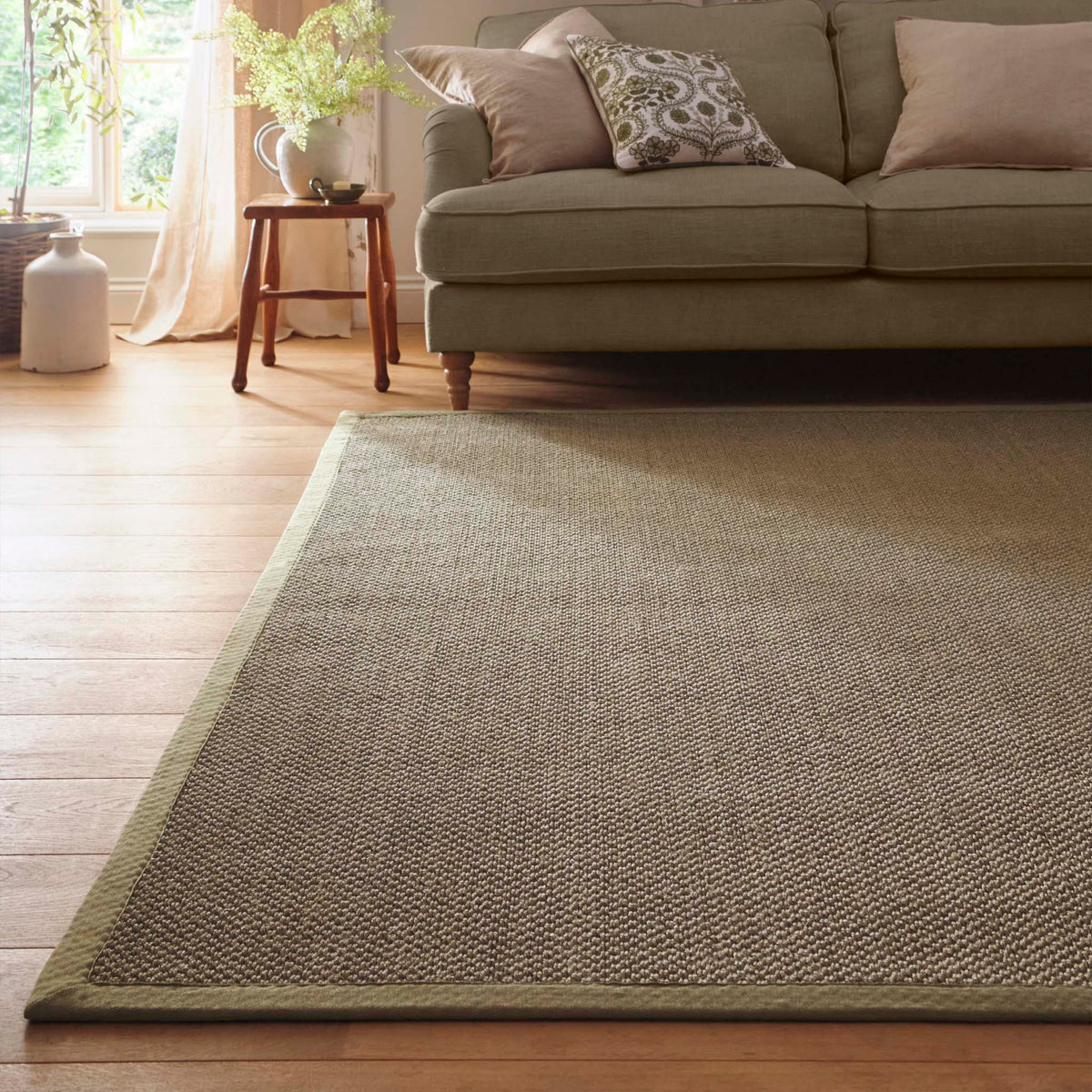 Origins Sisal Sage Green with Sage Green Border