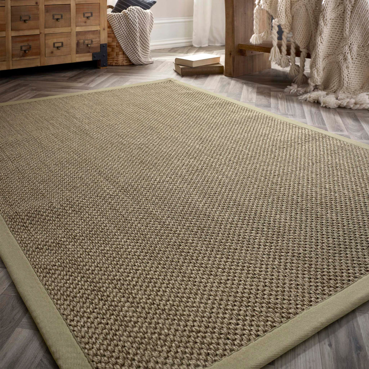 Origins Sisal Sage Green with Sage Green Border