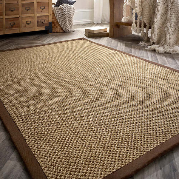 Origins Sisal Warm Natural with Dark Brown Border