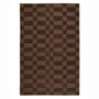 A rectangular area rug with a classic checkerboard pattern in shades of brown, shown flat against a solid white background.