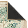 Sanderson By Highgrove x Hug Rug Eco-Washable The Stumpery Fern with a nature inspired design showing the rubber backing. 