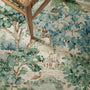 Close-up of the Sanderson By Highgrove x Hug Rug Eco-Washable The Stumpery Fern Rug with a nature inspired pattern. 