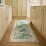 Sanderson By Highgrove x Hug Rug Eco-Washable The Stumpery Fern Runner with a nature inspired pattern, styled on wooden flooring.