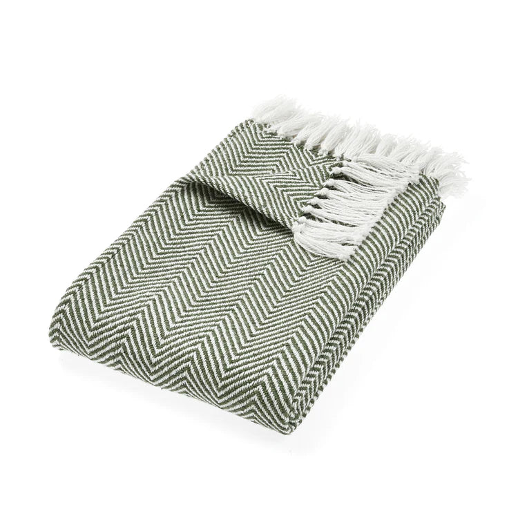 Hug Rug Woven Herringbone Throw Dark Green - Phoenox Textiles