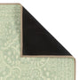 Sanderson By Highgrove x Hug Rug Eco-Washable Topiary View Thyme Rug in green with a traditional style pattern showing rubber backing