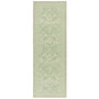 Sanderson By Highgrove x Hug Rug Eco-Washable Topiary View Thyme Runner in green with a traditional style pattern. 