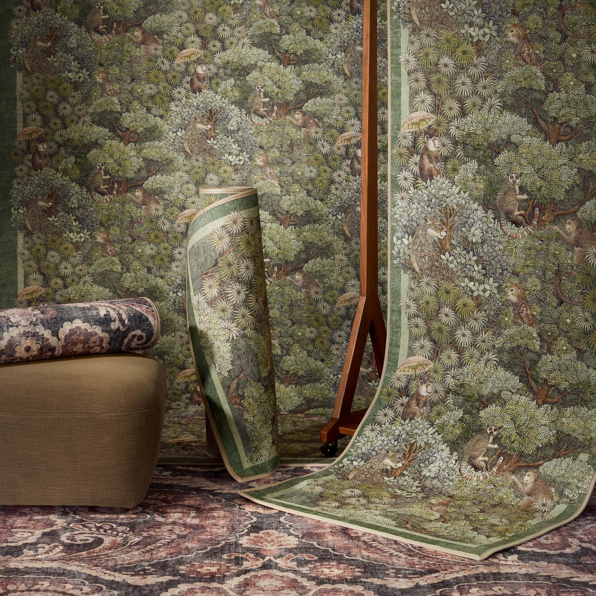 Hug Rug X Graham & Brown Treetop Troop Green Eco-Washable