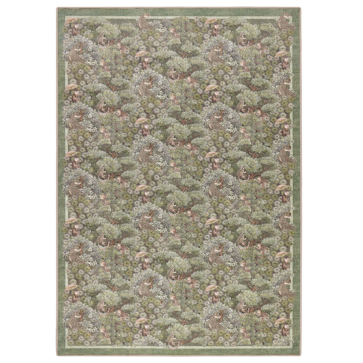 Hug Rug X Graham & Brown Treetop Troop Green Eco-Washable