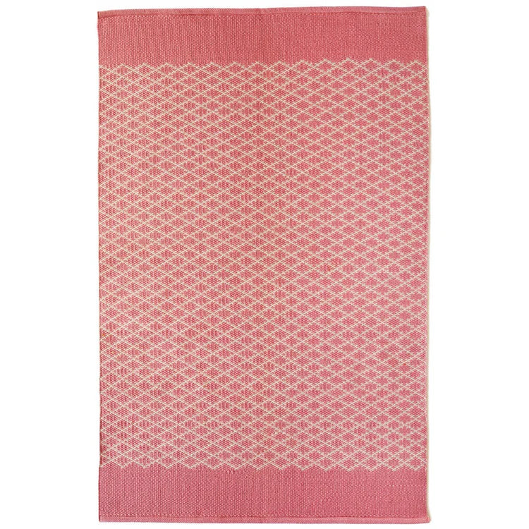 Hug Rug Woven Trellis Rug Coral Pink