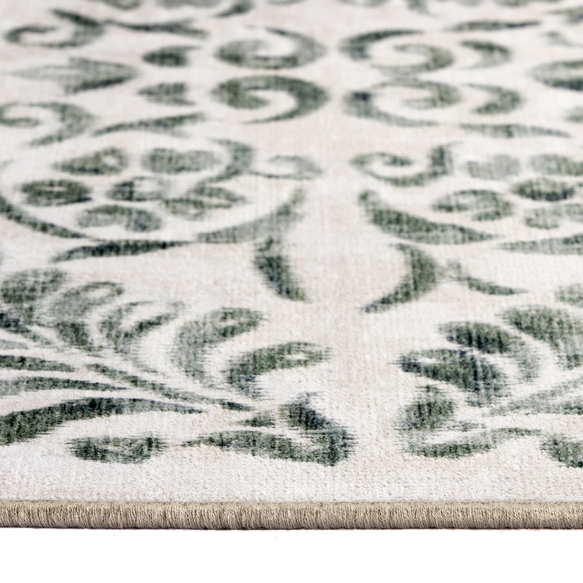 Hug Rug Eco-Washable Vintage Scroll Green