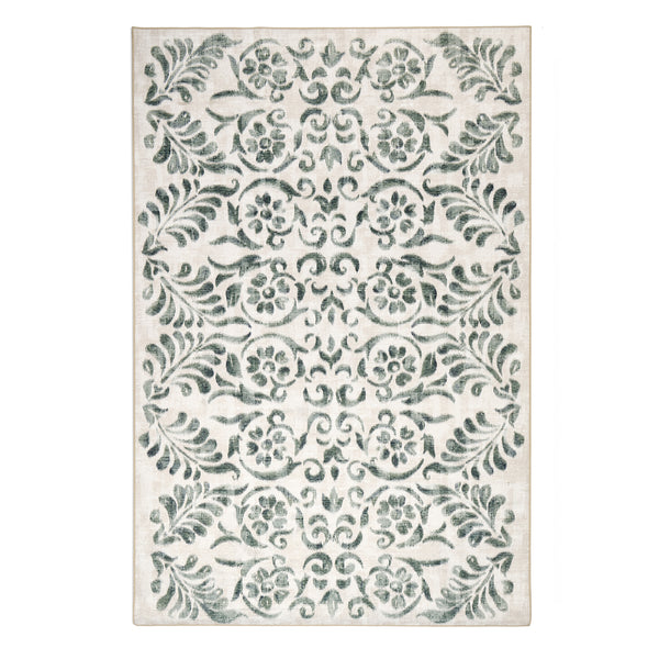 Hug Rug Eco-Washable Vintage Scroll Green