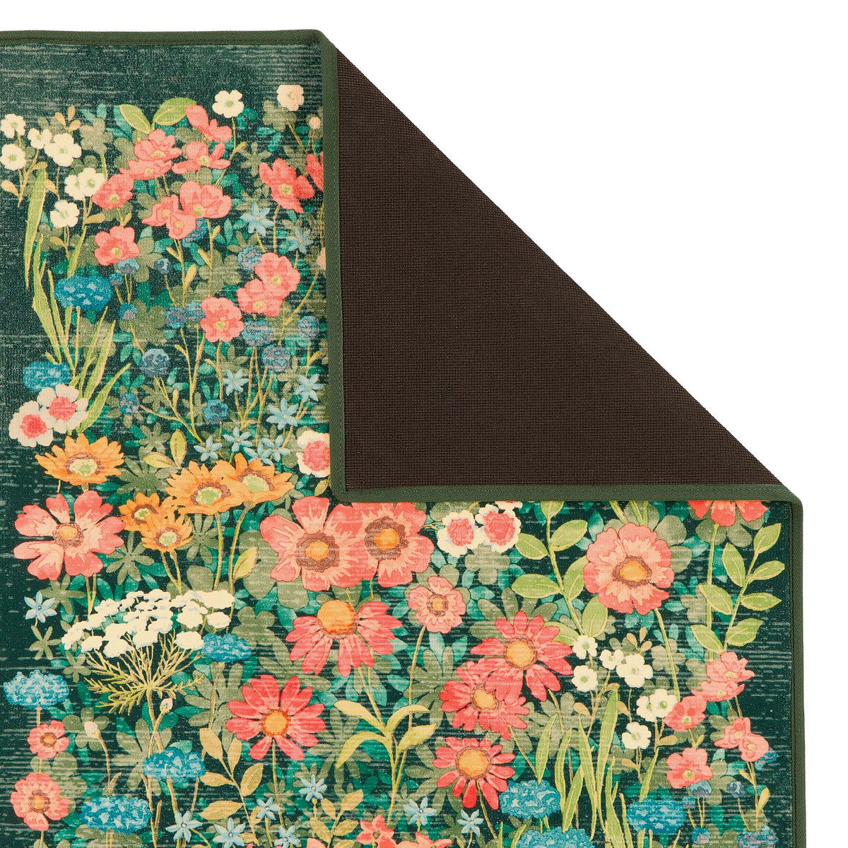 Hug Rug X Graham & Brown Wallflower Emerald Eco-washable