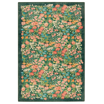 Hug Rug X Graham & Brown Wallflower Emerald Eco-washable