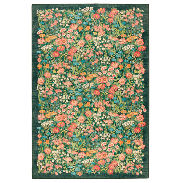 Hug Rug X Graham & Brown Wallflower Emerald Eco-washable
