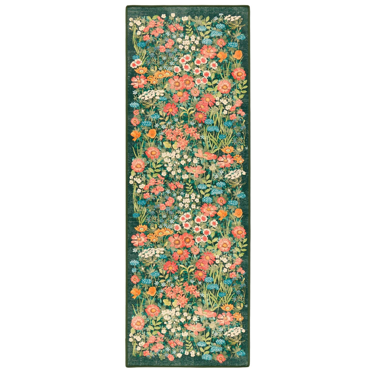 Hug Rug X Graham & Brown Wallflower Emerald Eco-washable