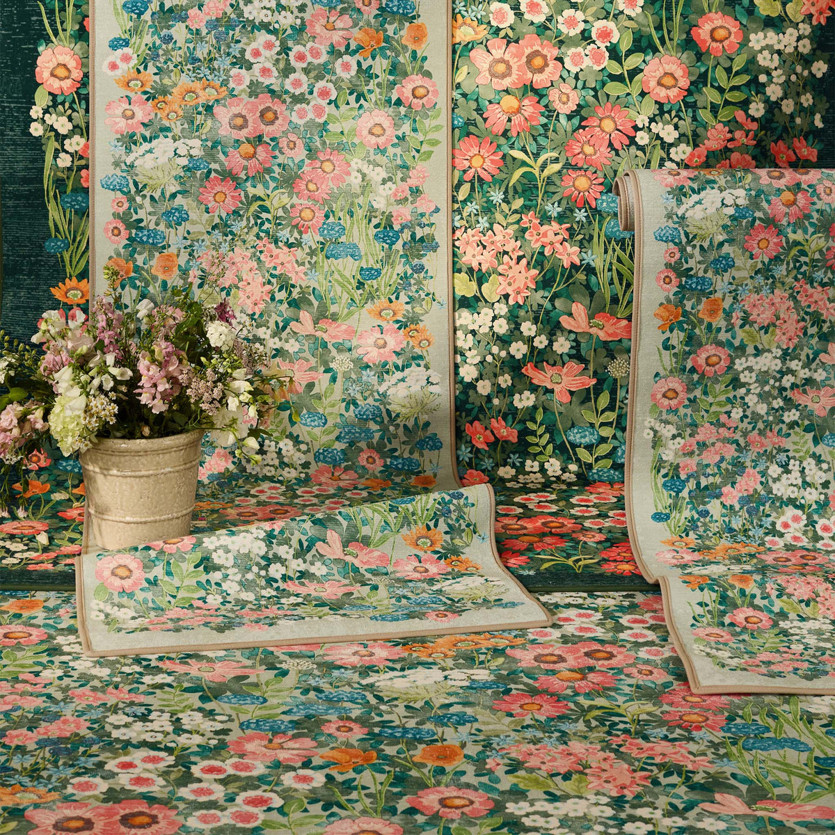 Hug Rug X Graham & Brown Wallflower Sage Eco-Washable