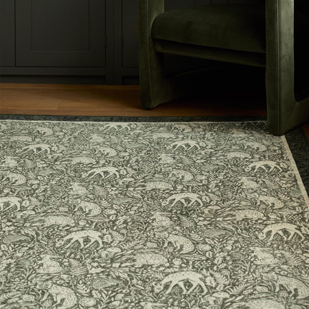 Hug Rug Eco-Washable Whimsical Woodland Green