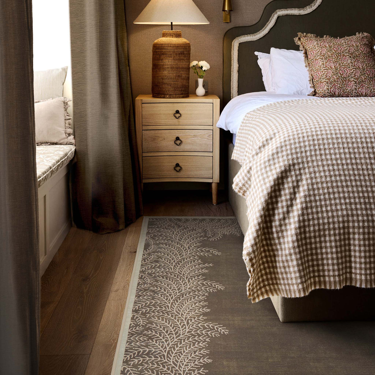 Hug Rug X Graham& Brown Whispering Fern Mocha Eco-Washable