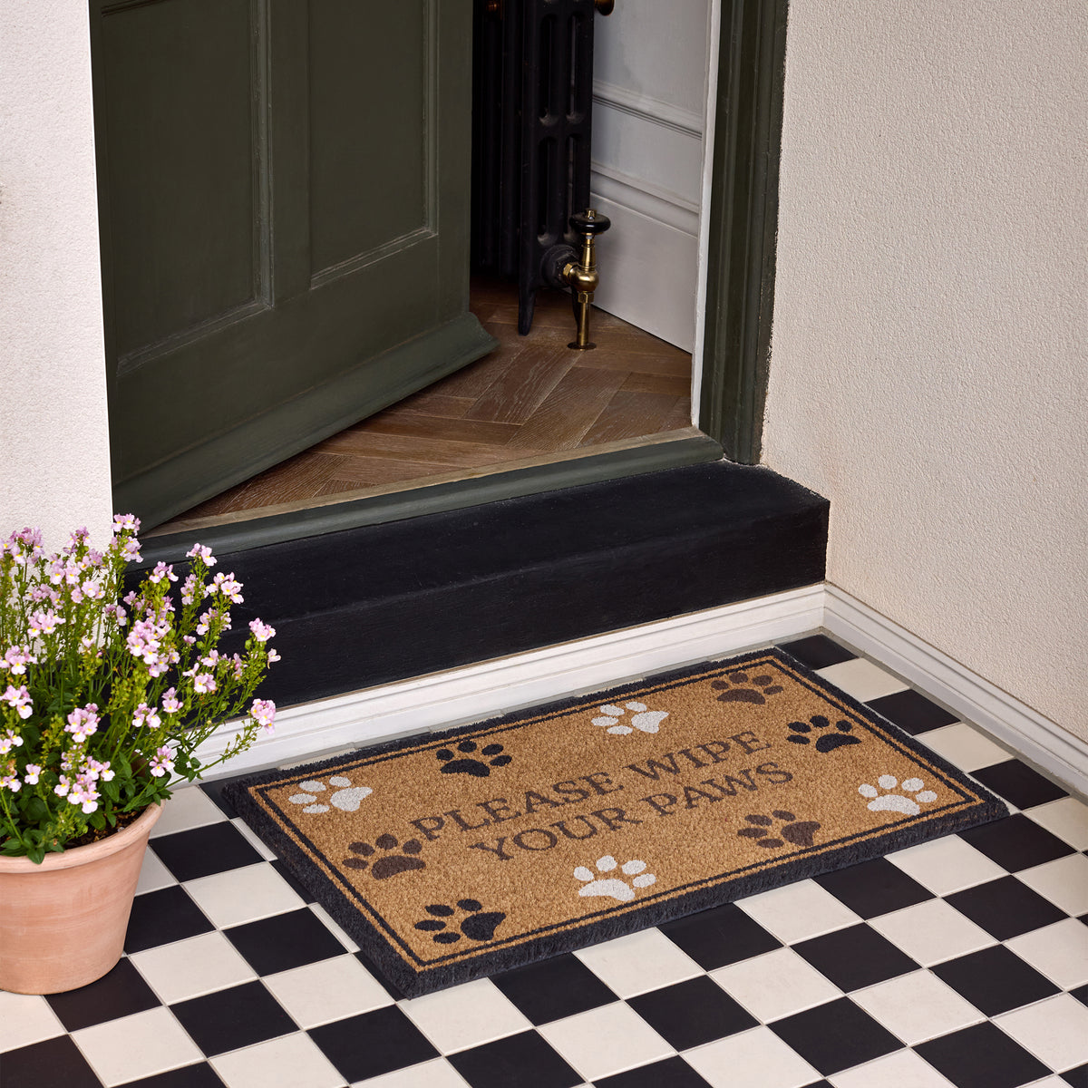 My Mat Printed Coir Wipe Your Paws Border