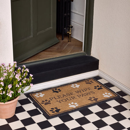 MadeBeyond Printed Coir Wipe Your Paws Border