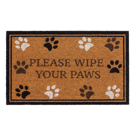 MadeBeyond Printed Coir Wipe Your Paws Border