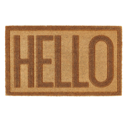 MadeNorth Embossed Coir Hello Doormat