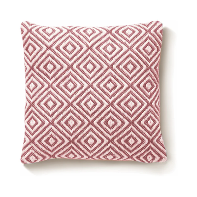 Hug Rug Woven Diamond Cushion Coral Pink