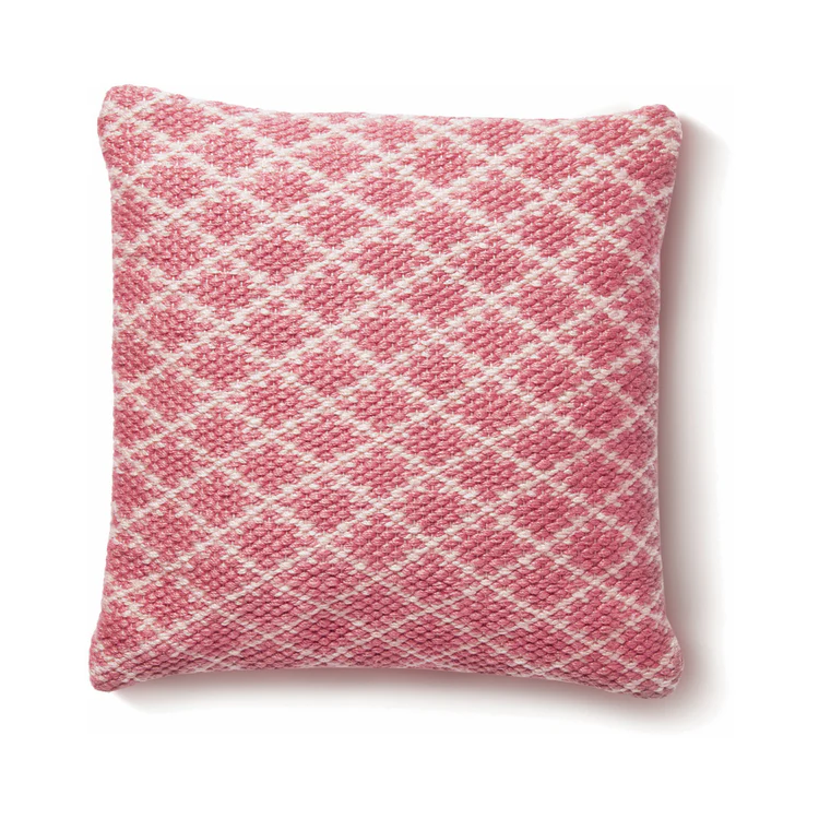 Hug Rug Woven Trellis Cushion Coral Pink