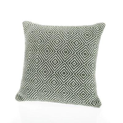 Hug Rug Woven Diamond Cushion Dark Green