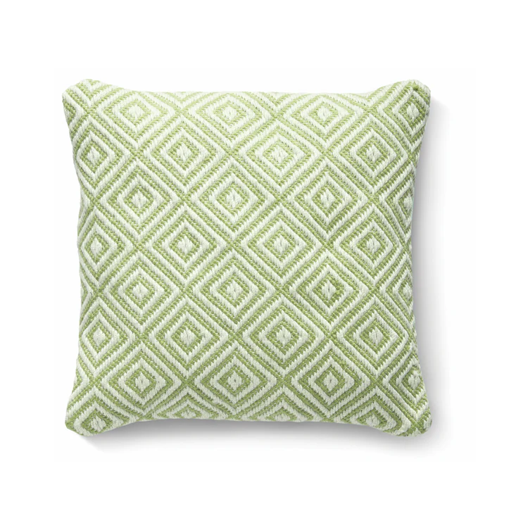 Hug Rug Woven Diamond Cushion Green