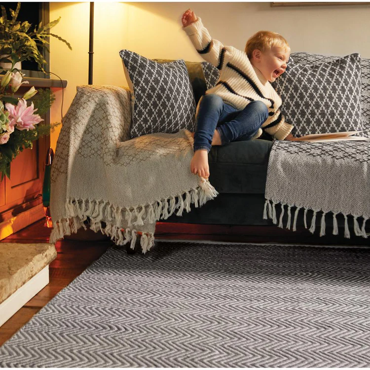 Hug Rug Woven Trellis Cushion Warm Grey