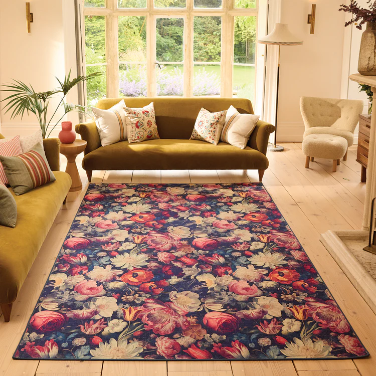 Hug Rug Eco-Washable Dark Florals