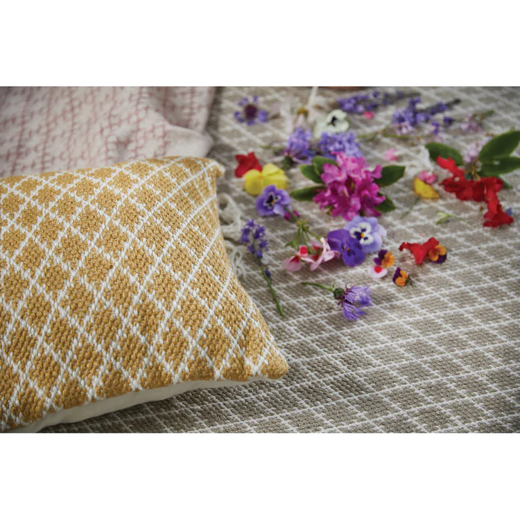 Hug Rug Woven Trellis Cushion Gold