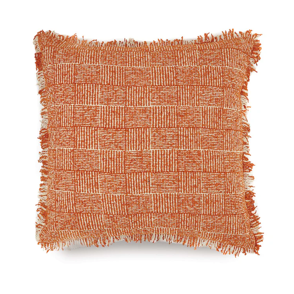 Hug Rug Woven Cross Hatch Cushion Rust 45X45