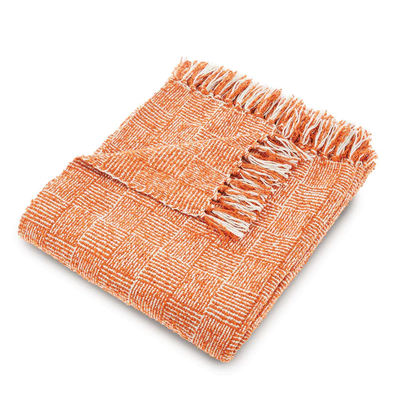 Hug Rug Woven Cross Hatch Throw Rust 130X150