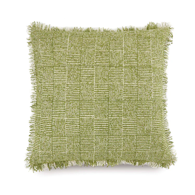 Hug Rug Woven Cross Hatch Cushion Green 45X45