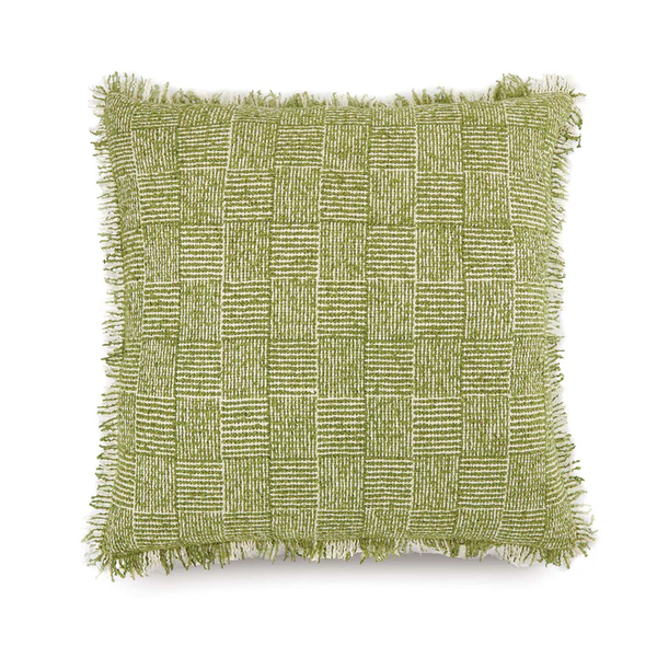 Hug Rug Woven Cross Hatch Cushion Green 45X45