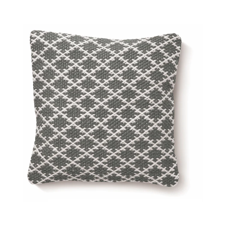 Hug Rug Woven Trellis Cushion Warm Grey