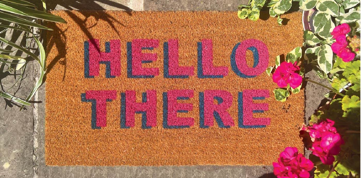 Hello There coir printed doormat at front door from My Mat